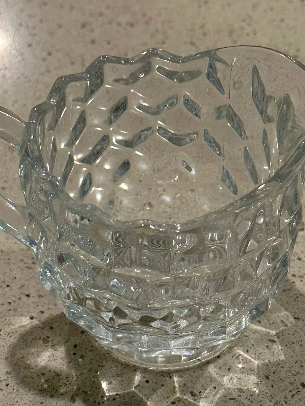 Clear Textured Glass creamer pitcher - Elegant Home Dining Serving